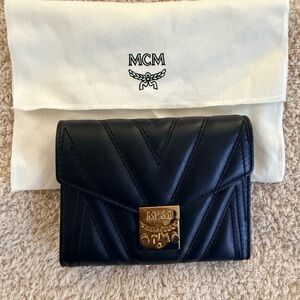 MCM Black Quilted Leather Wallet